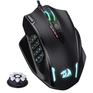 Redragon M908 Impact RGB LED MMO Gaming Mouse with 12 Side Buttons, Optical Wire